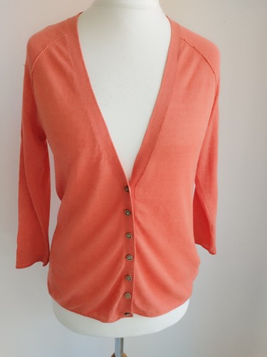Linen cotton cardigan orange - cotton,