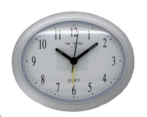 Oval alarm clock white - oval, dial