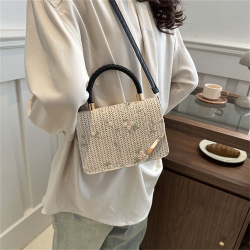 Rattan straw bag large - rattan,