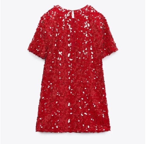 Nwts zara red sequin - zara,