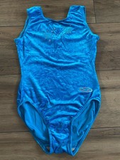 The Zone Girls Gymnastic Leotard Velour Blue Size 32
