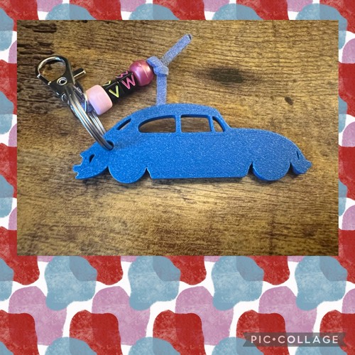Blue beetle style car charm - style,