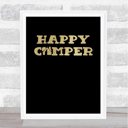 Happy camper gold black - camper,