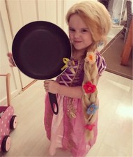 Children Rapunzell Fancy Dress Wig Braids Kids Girls Princess Cosplay Plaits Wig