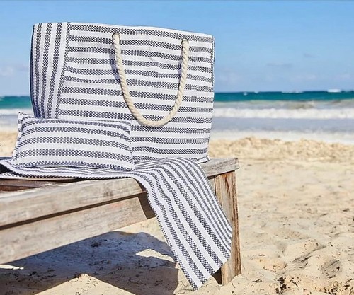 Beach utility tote bag - tote, blue