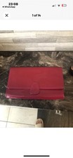 Extreme Rare Ladies Fuchsia Marks and Spencer Large Leather Clutch Travel Holder