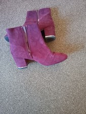 Suede Ankle Boots Plum Colour