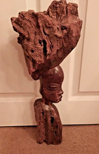LARGE HEAVY RAW CARVED AFRICAN HEAD,  FREE POST UK MAINLAND ONLY.  SEE PHOTOS