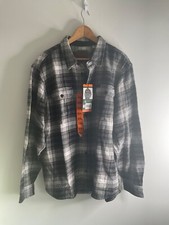 Orvis heavy weight flannel shirt with Hand Warming pockets Grey Gray XXL XL