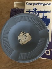 Wedgwood Jasper Pale Blue Fluted Ashtray Boxed 