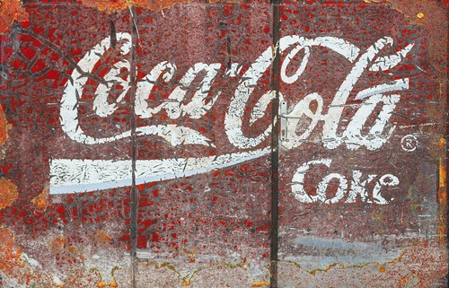 Coca cola rusty advertisment - coca,