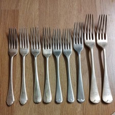 Vintage 9 Silver Plate mixed forks Inc Old English EPNS Cutlery Mappin & Webb 
