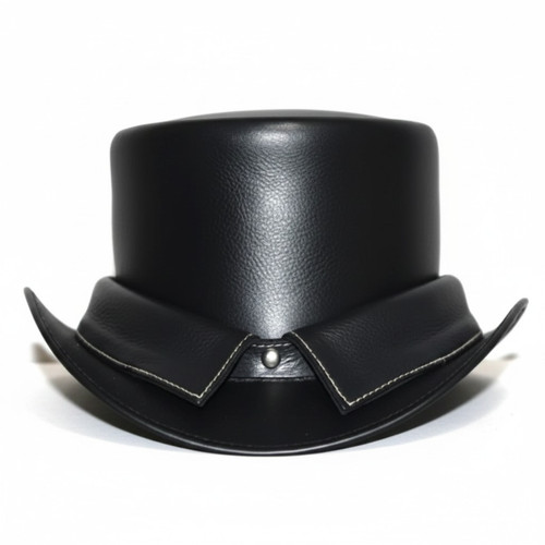 Black leather top - black,