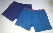 MENS LONSDALE TWILIGHT/BLUE BOXER SHORTS - PACK OF TWO - BUTTON FLY - SIZE 2XL