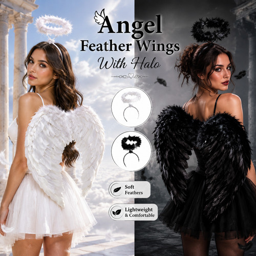 Angel feather wings with - angel,