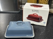 Le Creuset New Stoneware Ceramic Chambray Blue Butter Dish With Lid RRP £45