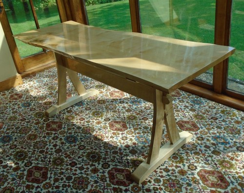 Live edge sycamore trestle - live,