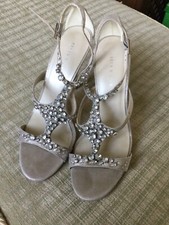 Karen Millen Silver Sparkly High Heel?Xmas? Party Shoes Diamanté 6 1/2 40 Used