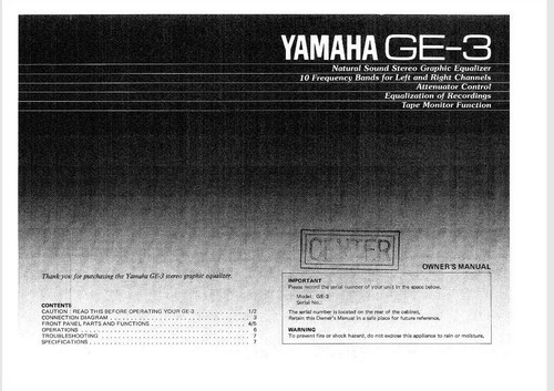 Yamaha stereo graphic - yamaha, ge-3