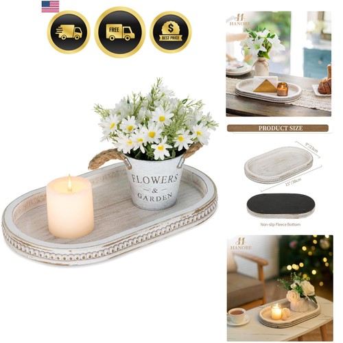 Wooden decorative tray oval - decorative,