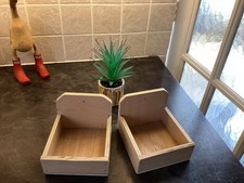 Canary Nest Pans. 5” x 5” x 5” Hardwood Ply Hand Made. ( 1 pair )