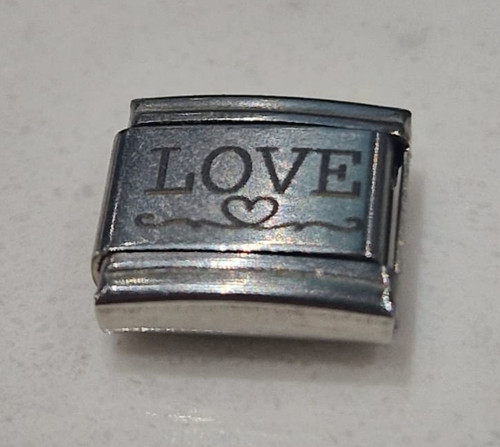 Love charm link 9mm - love,