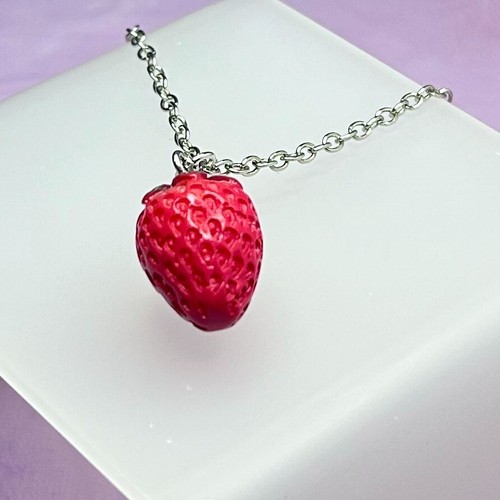 Strawberry pendant necklace - necklace,