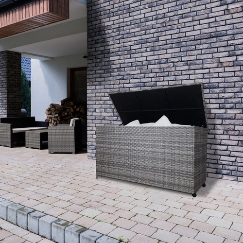 Rattan garden storage box - garden,