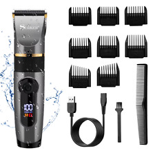 SURKER Professional Hair Clipper Ceramic Blade Male Hair Trimmer LED Display Hai