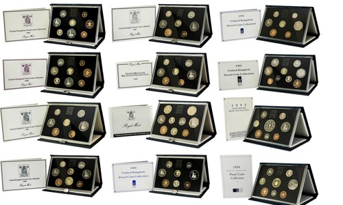 Royal mint proof sets - mint, blue