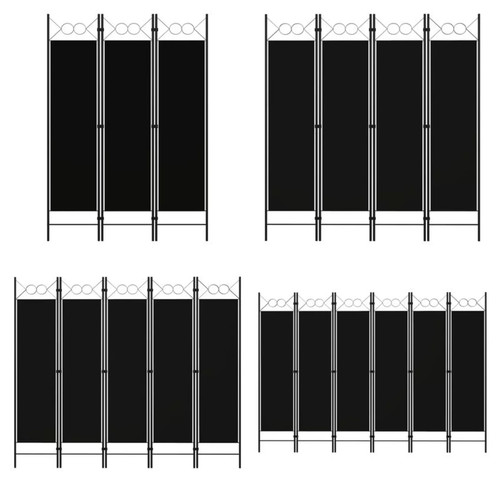 Black room divider - black, folding