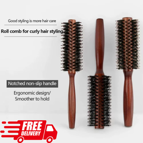 Wooden round hair brush - hair,