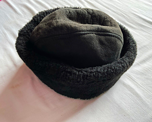 Black real sheepskin - black, lined