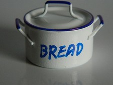 (KP1.10)  1/12th scale DOLLS HOUSE METAL WHITE ENAMEL STYLE  BREAD BIN