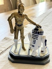 Vintage Star Wars Applause R2D2 & C3PO Vinyl Figure Statue Desk Cake Topper NEW
