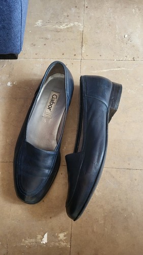 Gabor navy leather shoes - gabor,