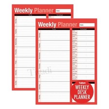 2 x A4 Weekly Desk Planner & To-Do List Notepad | 52 Tear-Off Sheets Undated Pad