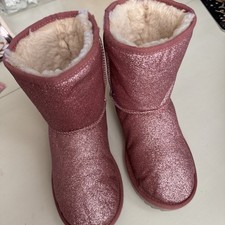 Girls Ugg Boots Size 3 Rose Gold Glitter 