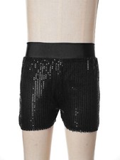 UK Girls Sequin Dance Shorts Elastic Waist Soft Lined Shorts Dance Jazz Costumes