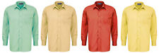 School Uniform LONG Sleeve Shirts - Red / Yellow / Green / Tussore - Adult Sizes