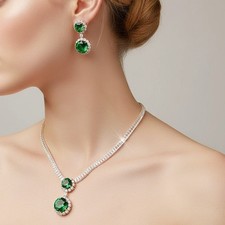 Jewellery Set Emerald Crystal