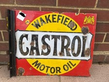 Vintage Castrol Wakefield Motor Oil Enamel Sign