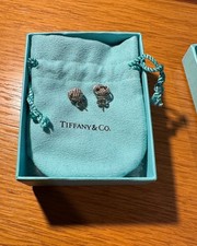 Tiffany & Co. Sterling Silver Twist Knot Stud Pair of Earrings, with Bag and Box