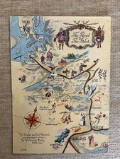 1958 Illuminated Map Postcard - The Road to the Isles, Scotland