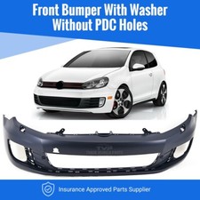 Fits VW Golf GTI/GTD Models 2009-13 Front Bumper Primed No PDC W/Washer Hole