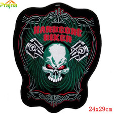 LARGE 29CM X 24CM HARDCORE BIKER BACK PATCH  PATCH. . SEW OR IRON  ON  PATCH