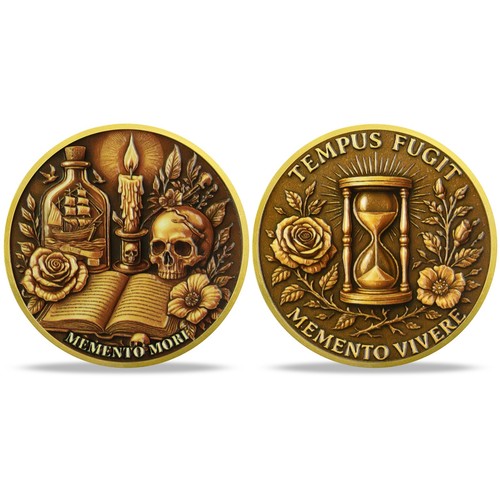 Golden rose hourglass skull - golden,