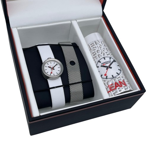 Mondaine aura 22mm steel white - mondaine,