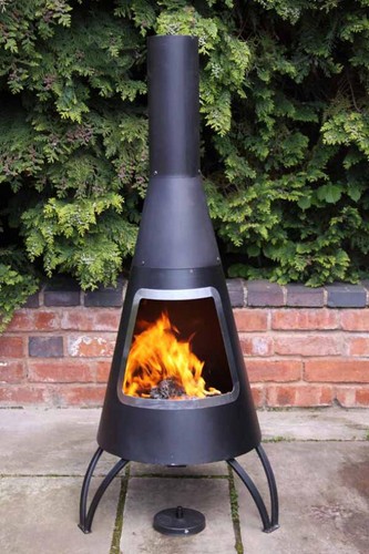 Steel chimenea contemporary - chimenea,