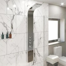 Thermostatic Shower Tower Panel & Handset & 4 Body Jets Polished Chrome